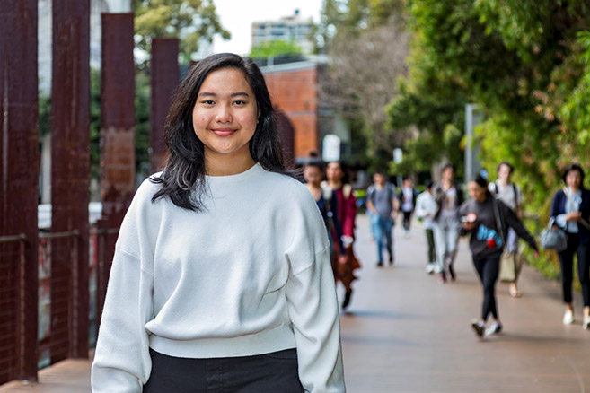 Female student at the university of sydney