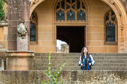 Student on university campus