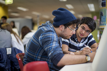 Students working together classroom